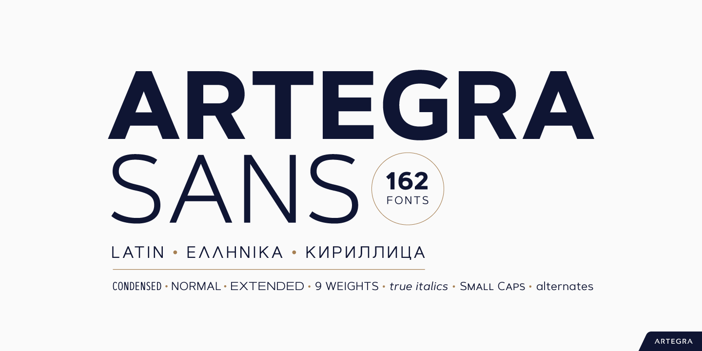 Beispiel einer Artegra Sans Condensed Regular-Schriftart